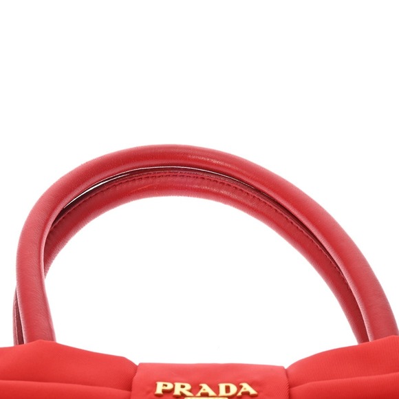 PRADA Rion Red Bow Handbag - Picture 4 of 10